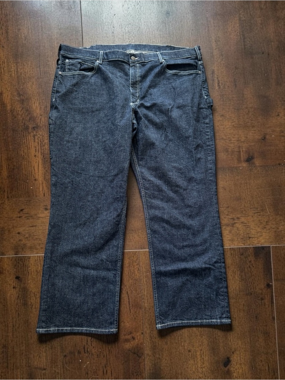 40 Grit Duluth Trading Carpenter Jeans Mens 44x30 Slim Fit Dark Wash Stretch